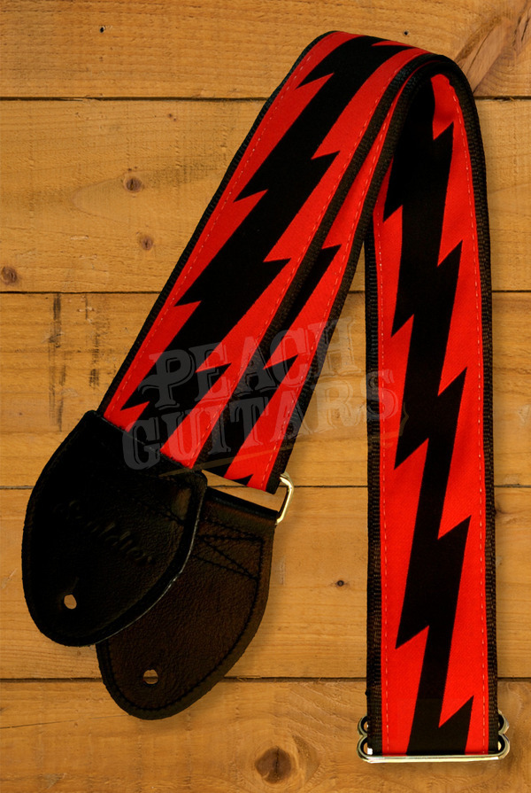 Souldier Classic Guitar Straps | Lightning Bolt - Black/Red