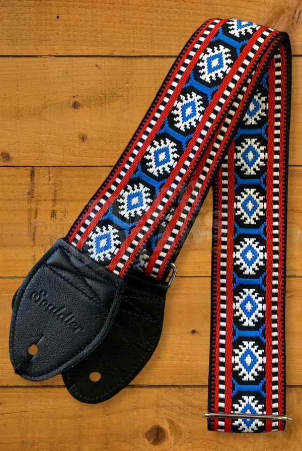 Souldier Classic Guitar Strap - Pillar - White/Light Blue/Red