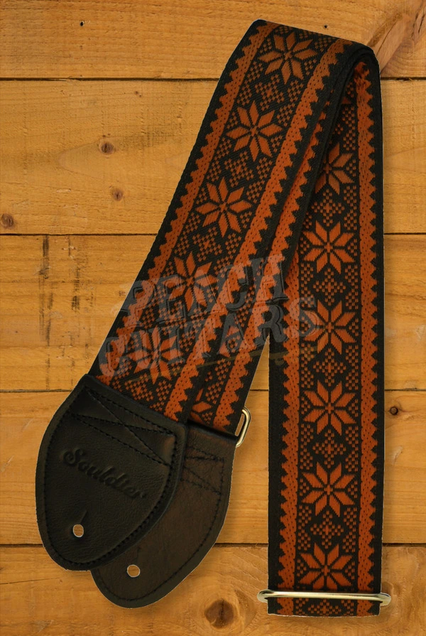 Souldier Classic Guitar Strap - Poinsettia - Brown