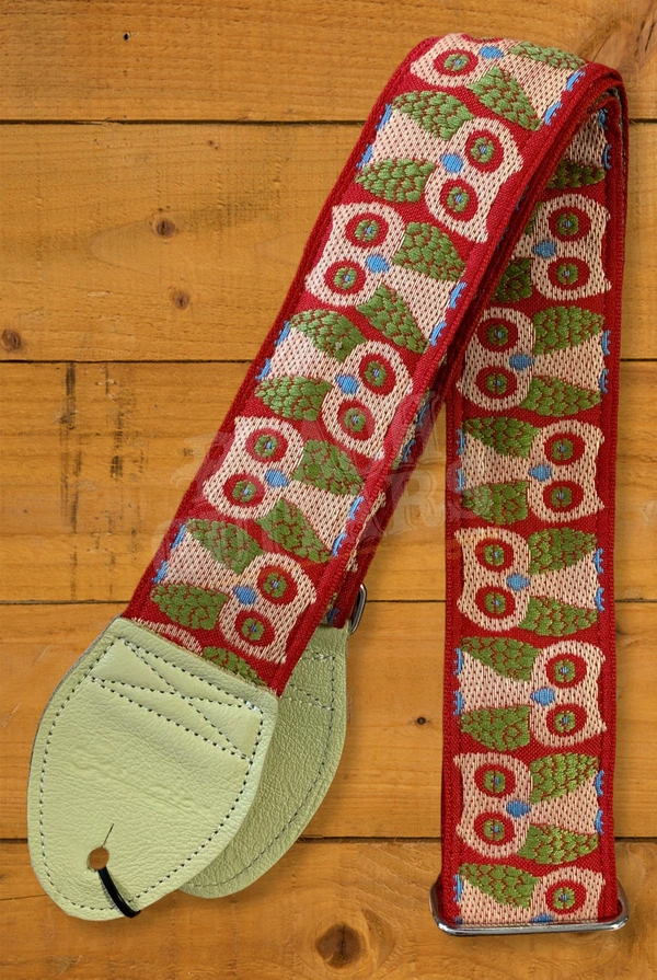 Souldier Classic Guitar Strap - Owls - Cream w/Cream Ends