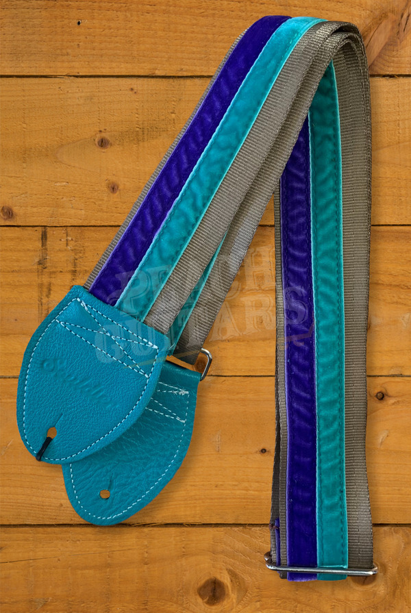 Souldier Limited Edition Guitar Straps | Double Offset Racing Stripe Seatbelt - Taupe