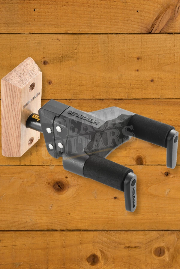 Hercules Short Arm Auto Grip System Guitar Hanger - Wood Base