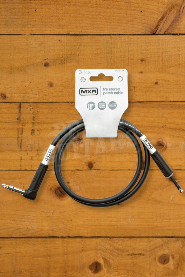 MXR DCIST03R | 3' TRS Stereo Patch Cable - Angled/Straight