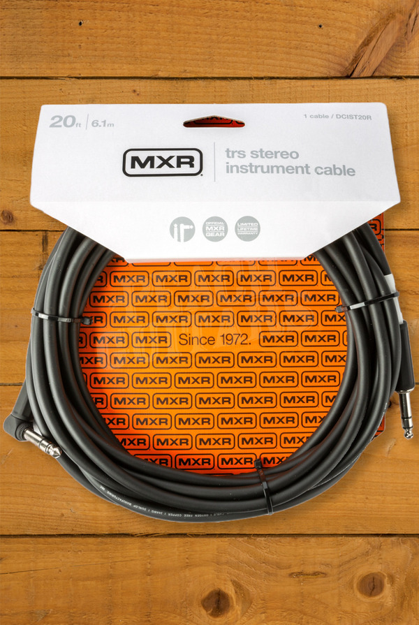 MXR DCIST20R | 20' TRS Stereo Instrument Cable - Angled/Straight