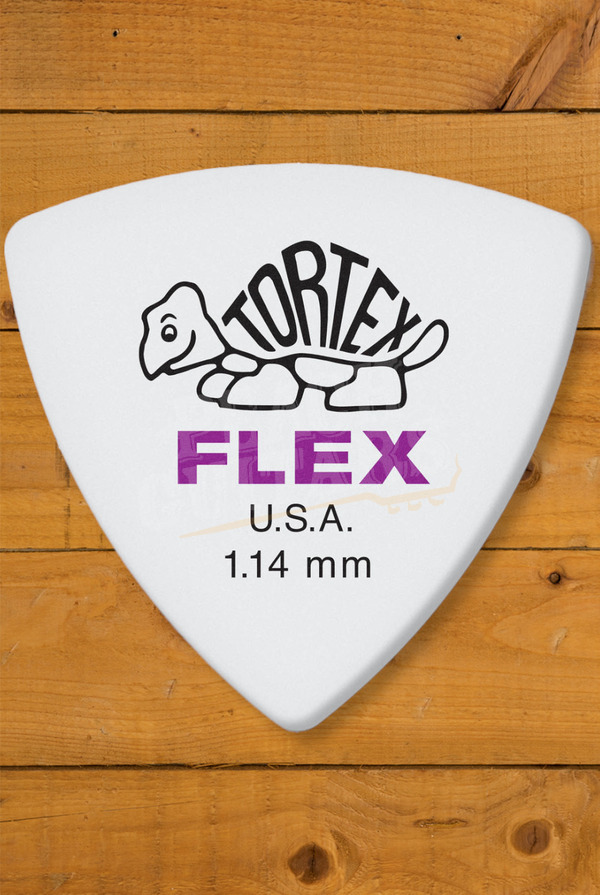 Dunlop 456-114 | Tortex Flex Triangle Pick - 1.14mm - 6 Pack
