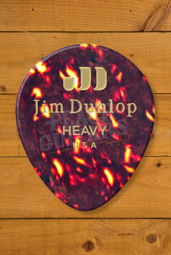 Dunlop 485-05HV | Celluloid Shell Teardrop Pick - Heavy - 12 Pack