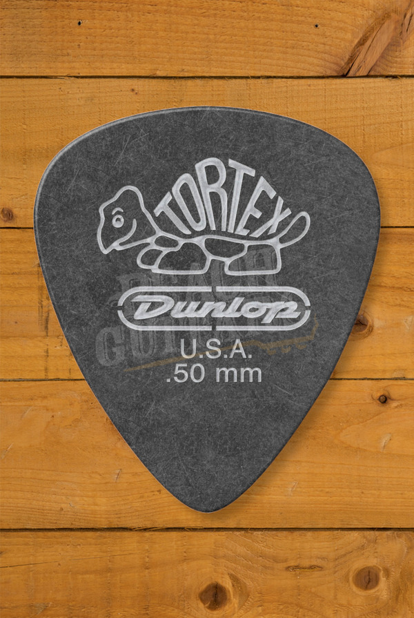 Dunlop 488-050 | Tortex Pitch Black Standard Pick - .50mm - 12 Pack