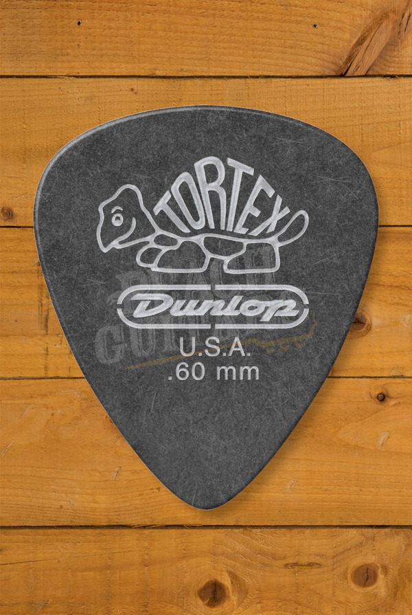 Dunlop 488-060 | Tortex Pitch Black Standard Pick - .60mm - 12 Pack
