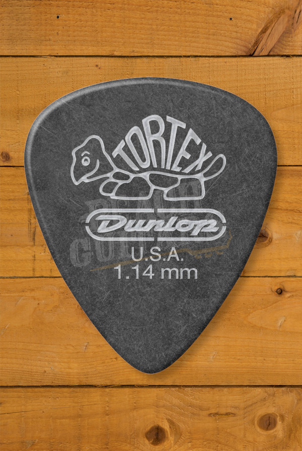 Dunlop 488-114 | Tortex Pitch Black Standard Pick - 1.14mm - 12 Pack