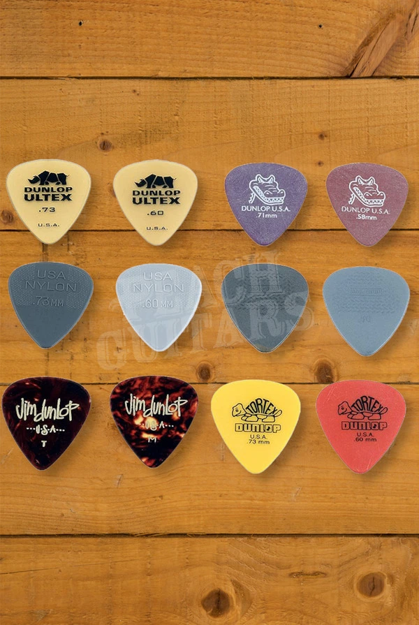 Dunlop Guitar Pick Variety Pack - Light & Medium Gauges - 12-Pack