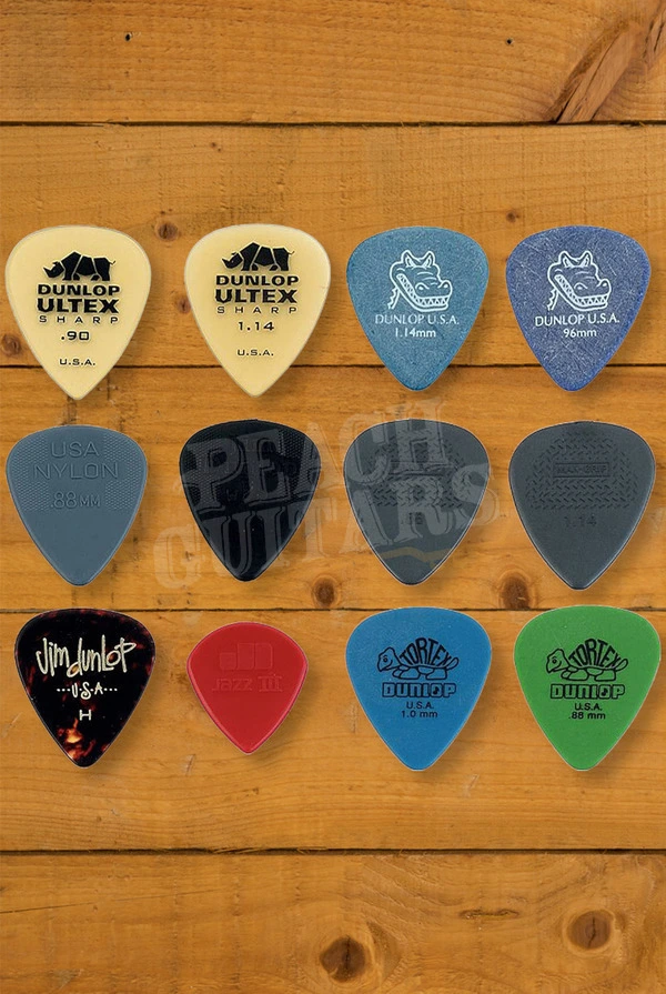 Dunlop Guitar Pick Variety Pack - Medium & Heavy Gauges - 12-Pack