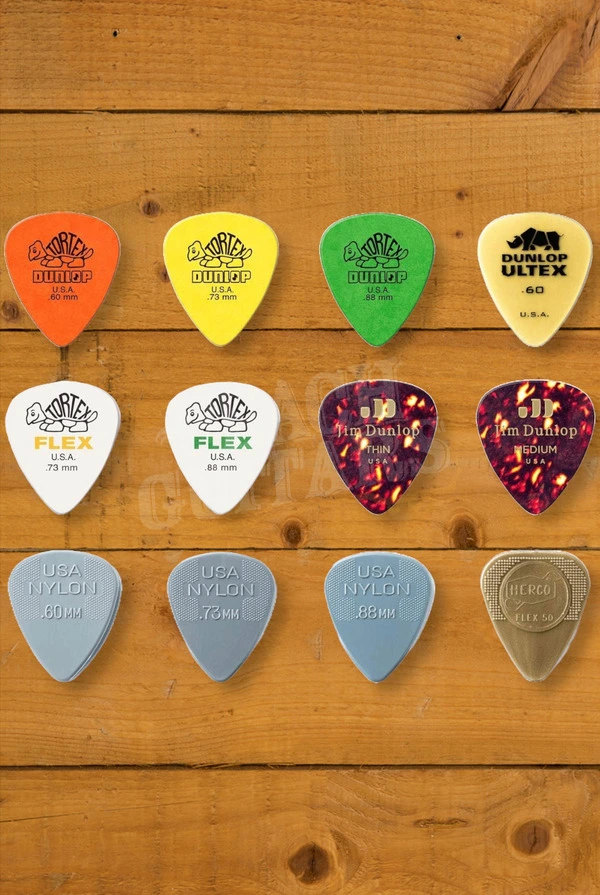 Dunlop Acoustic Pick Variety Pack - Mixed Gauges - 12-Pack