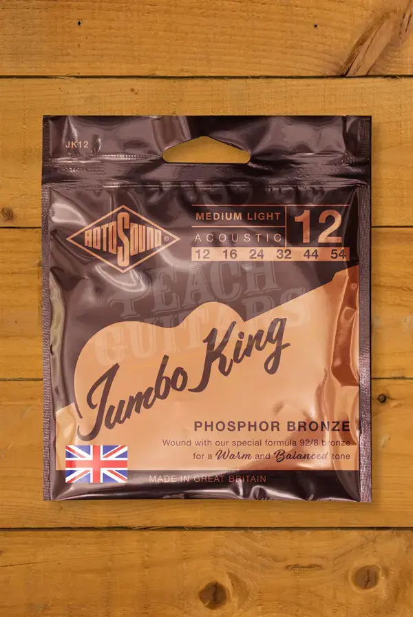 Rotosound JK12 Jumbo King - Phosphor Bronze Acoustic Guitar Strings - Medium Light - 12-54