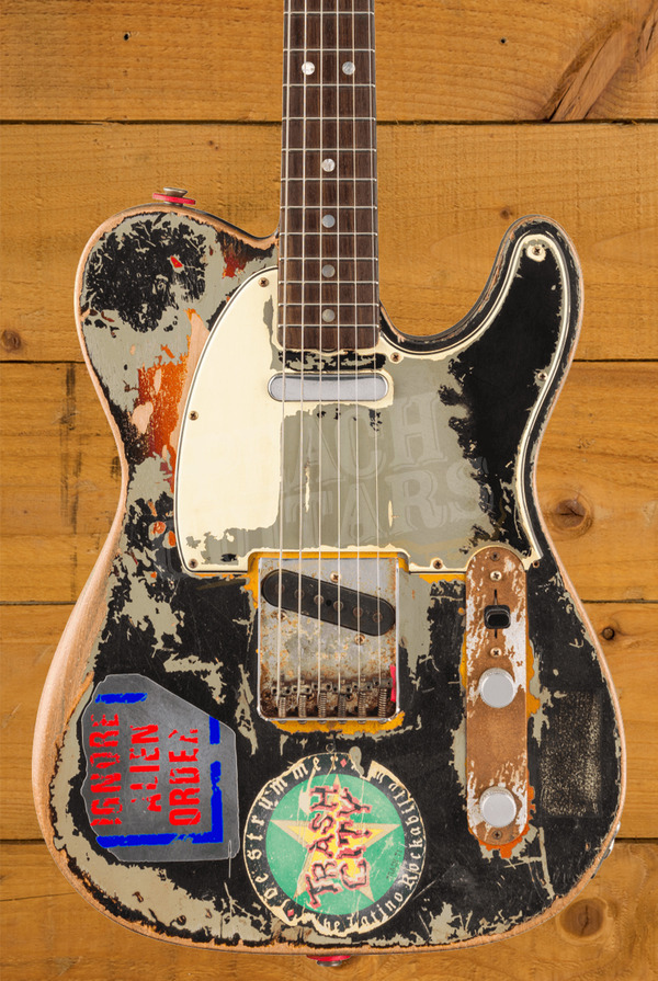 Fender Custom Shop Masterbuilt Paul Waller Limited Joe Strummer Tele | Super Heavy Relic Aged Black/3-Tone Sunburst