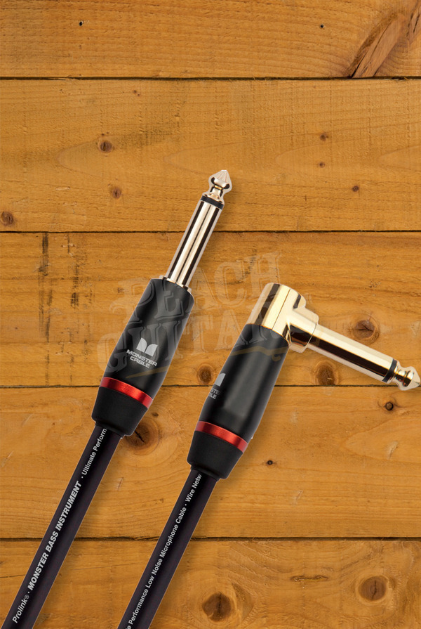 Monster Prolink Bass Guitar Cable | Right Angle To Straight - 21 ft