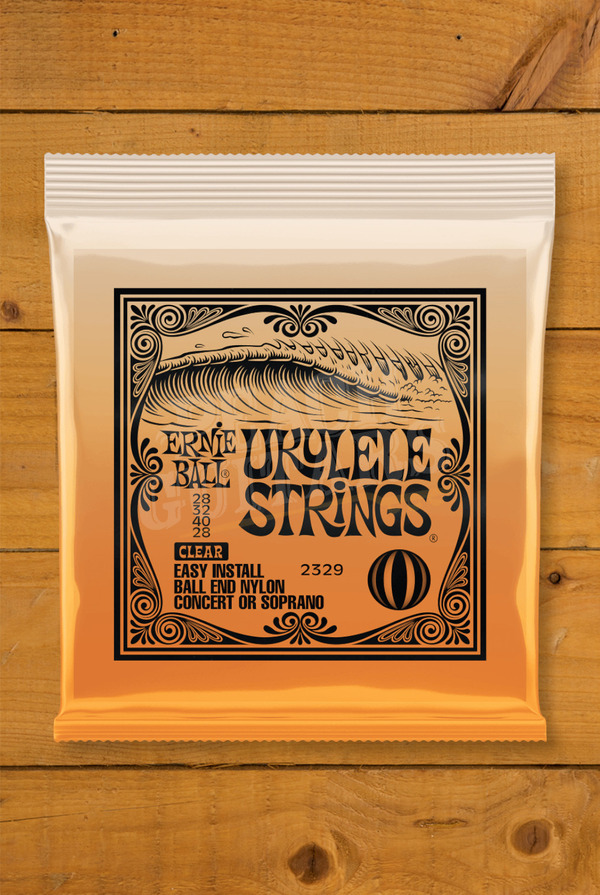 Ernie Ball Ukulele Strings | Concert Or Soprano - Ball End Clear Nylon 28-28