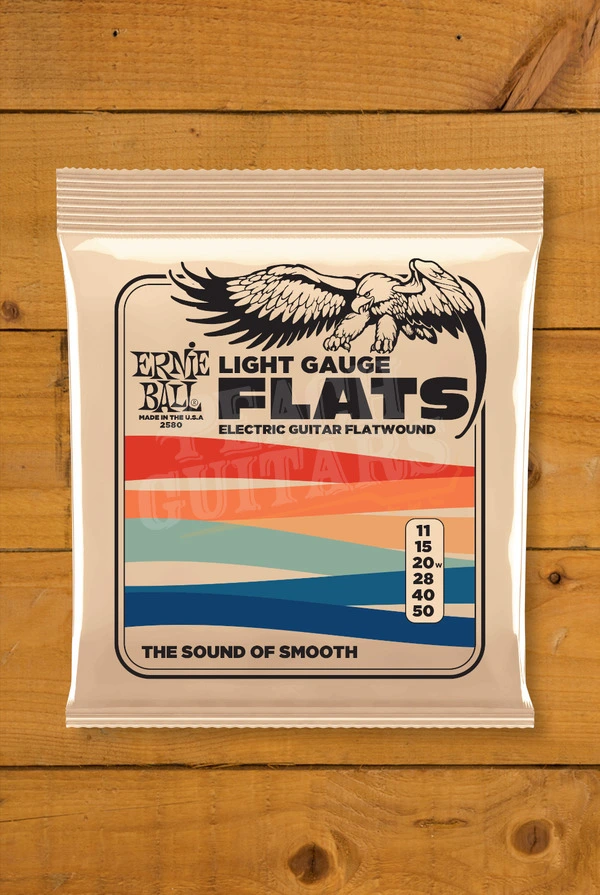 Ernie Ball Stainless Steel Flat Wound Electric Guitar Strings - 11-50