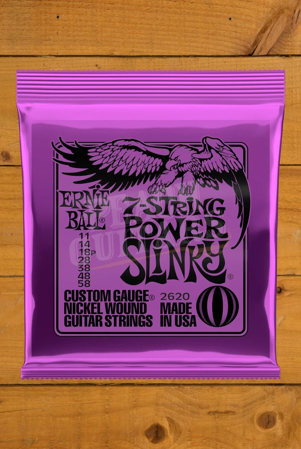 Ernie Ball Power Slinky Nickel Wound 7-String Electric Guitar Strings - 11-58