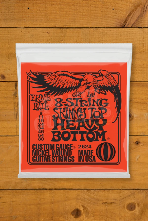 Ernie Ball Skinny Top Heavy Bottom Slinky Nickel Wound 8-String Electric Guitar Strings - 9-80