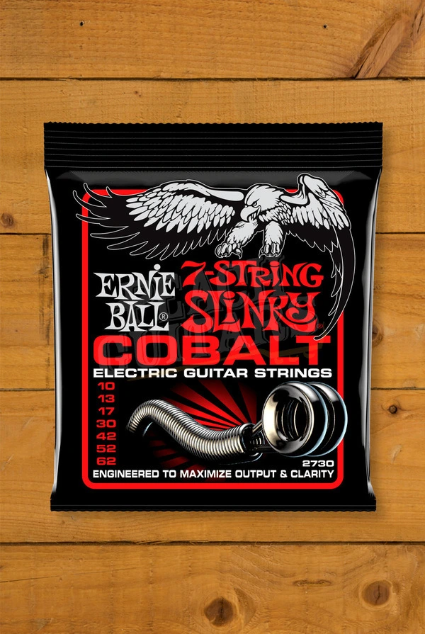 Ernie Ball Cobalt Skinny Top Heavy Bottom Slinky 7-String Electric Guitar Strings - 10-62