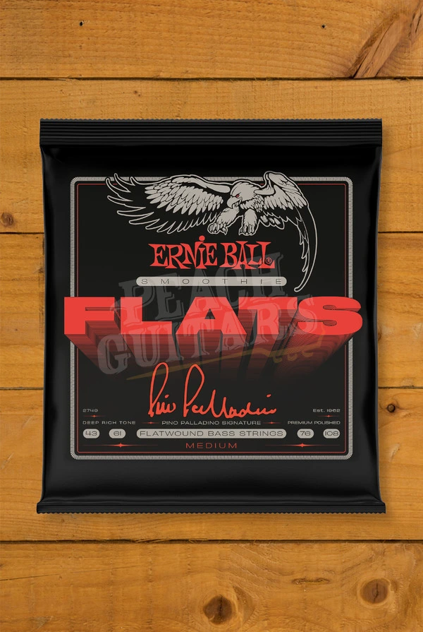 Ernie Ball Smoothie Flats Pino Palladino Signature Flatwound Bass Strings - Medium 43-108