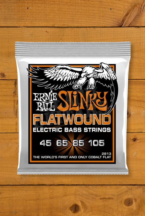 Ernie Ball Cobalt Flat Wound Hybrid Slinky Bass Strings - Long Scale 45-105