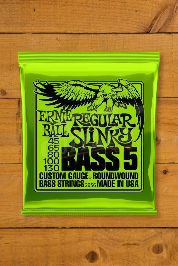 Ernie Ball Regular Slinky Nickel Wound 5-String Bass Strings - Long Scale 45-130