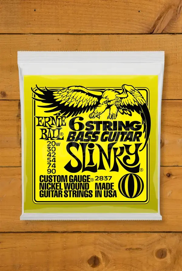Ernie Ball Slinky Nickel Wound 6-String Bass Guitar Strings - 20-90