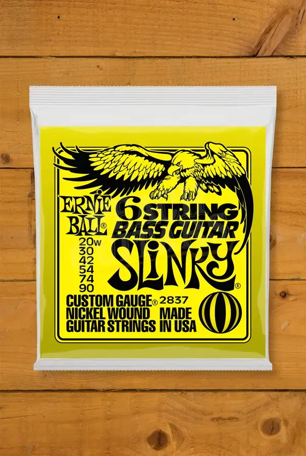 Ernie Ball Slinky Nickel Wound 6-String Bass Guitar Strings - 20w-90