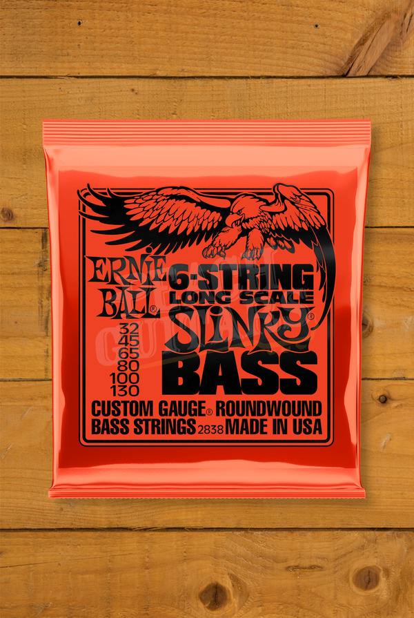 Ernie Ball Bass Strings | 6-String Long Scale Slinky Bass 32-130