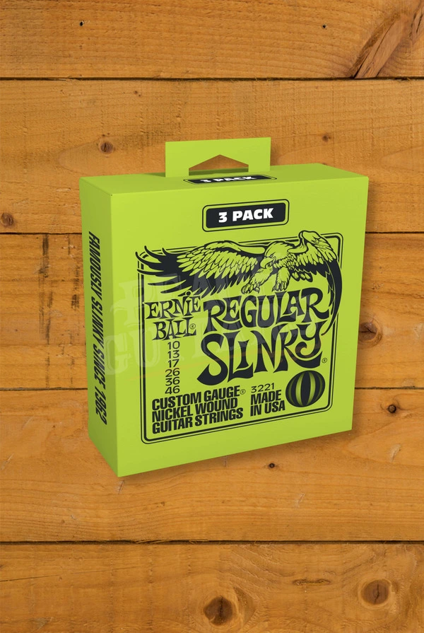 Ernie Ball Regular Slinky Nickel Wound Electric Guitar Strings - 10-46 - 3-Pack