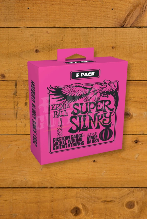 Ernie Ball Super Slinky Nickel Wound Electric Guitar Strings - 9-42 - 3-Pack
