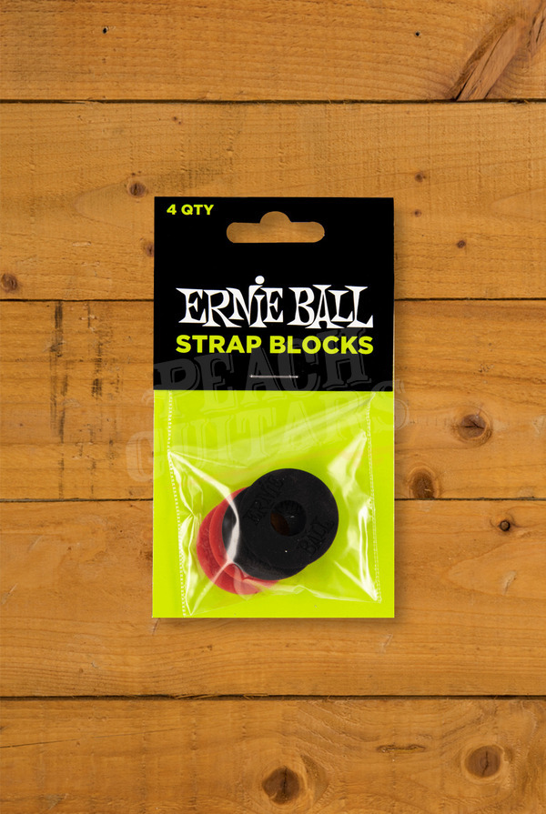 Ernie Ball Accessories | Strap Blocks - 4 Pack - Black & Red