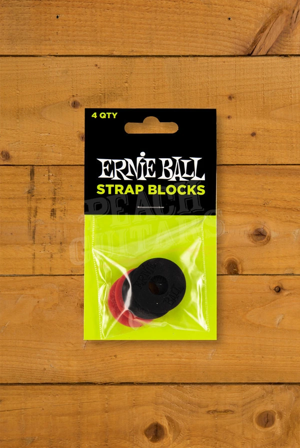 Ernie Ball 4-Pack Strap Blocks - Black & Red