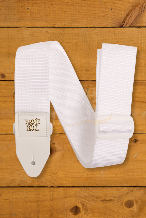 Ernie Ball Polypro Strap | White w/White Ends