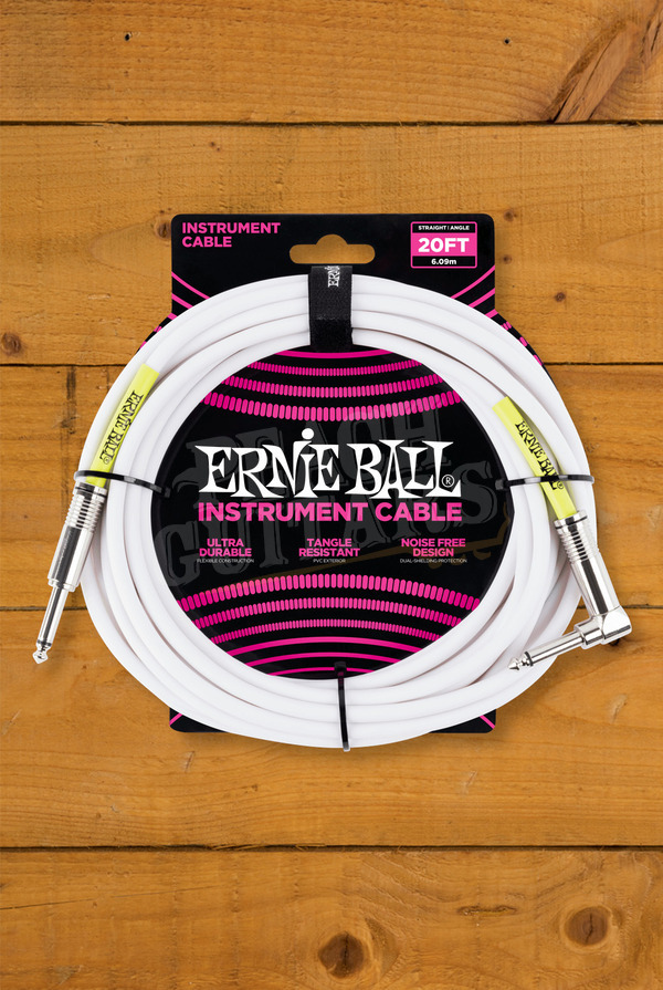 Ernie Ball Accessories | Instrument Cable - White 20ft