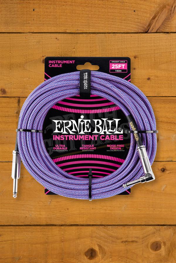 Ernie Ball Accessories | Instrument Cable - Braided Purple 25ft
