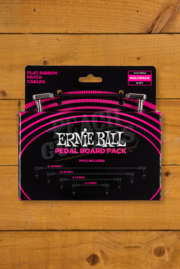 Ernie Ball Accessories | Flat Ribbon Patch Cable - Black Multi-Pack
