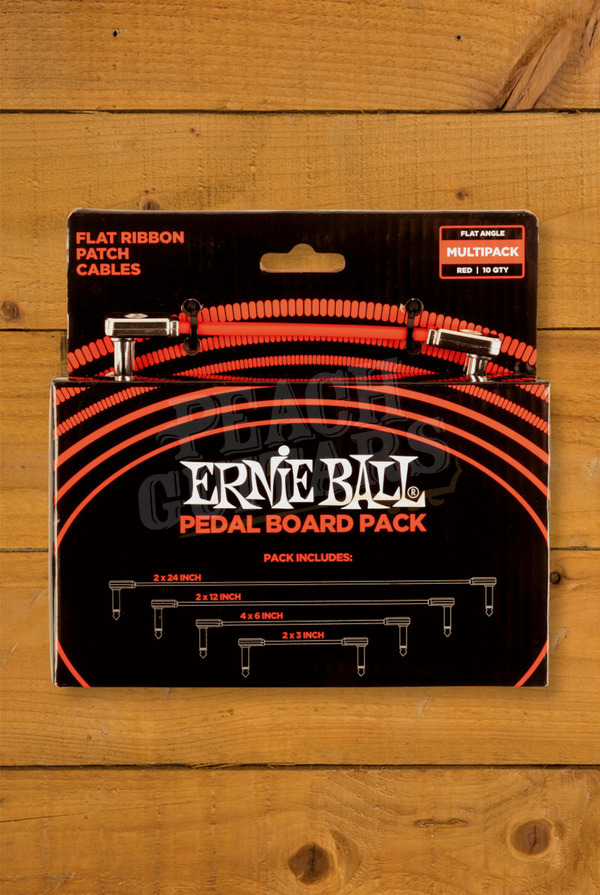 Ernie Ball Accessories | Flat Ribbon Patch Cable - Red Multi-Pack