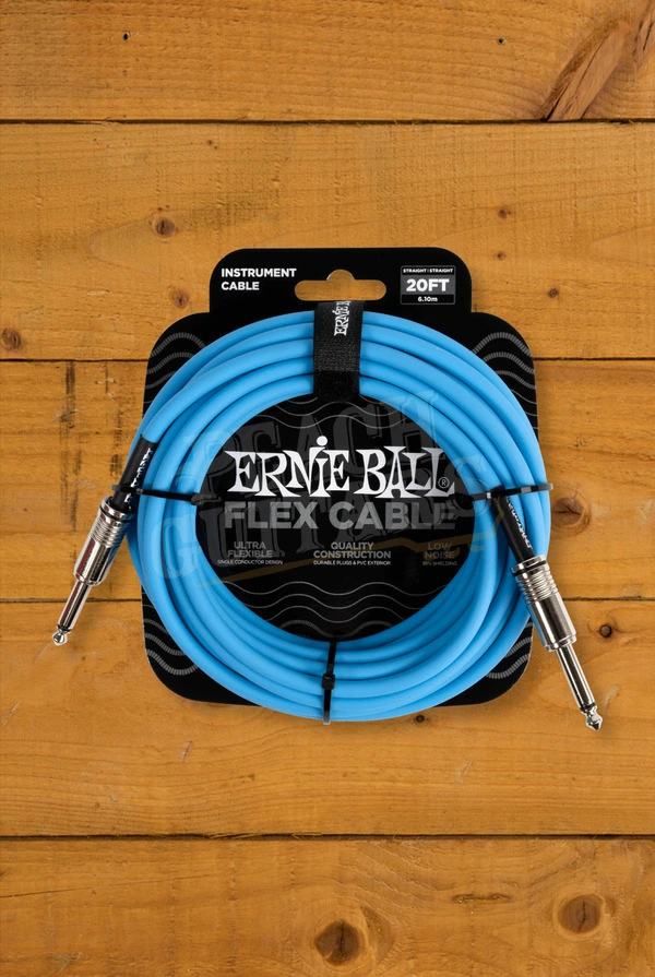 Ernie Ball Flex Instrument Cable Straight/Straight 20ft - Blue