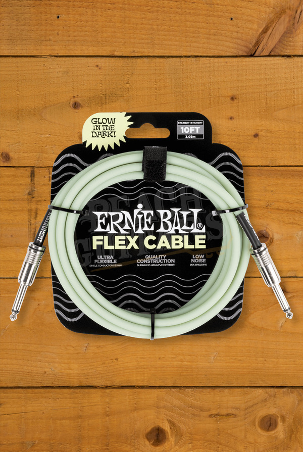 Ernie Ball Flex Instrument Cable | 1/4" - 1/4" - 10' - Glow In The Dark