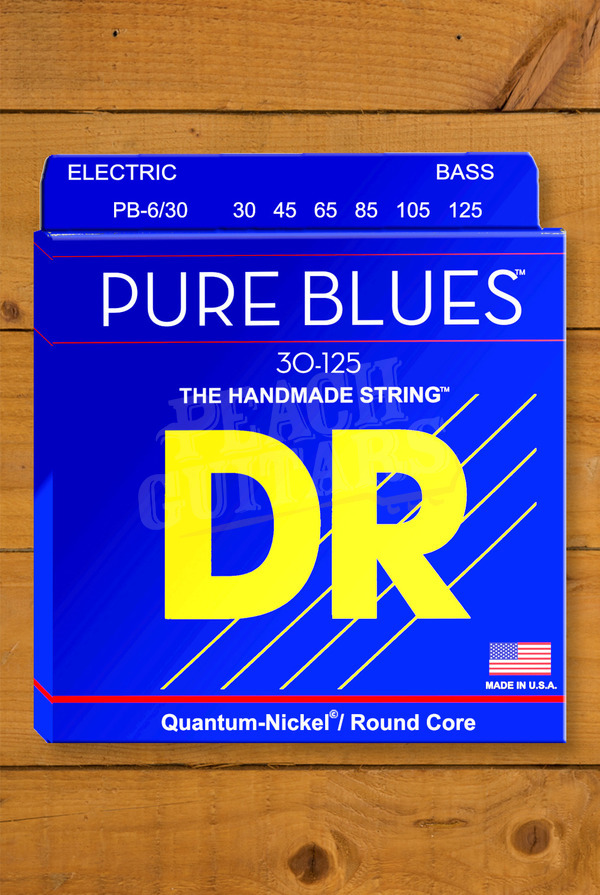 DR PURE BLUES - Quantum Nickel Bass Strings | 6-String Medium 30-125