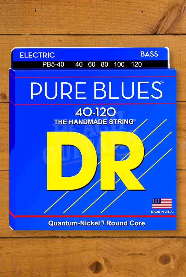 DR PURE BLUES - Quantum Nickel Bass Strings | 5-String Light 40-120