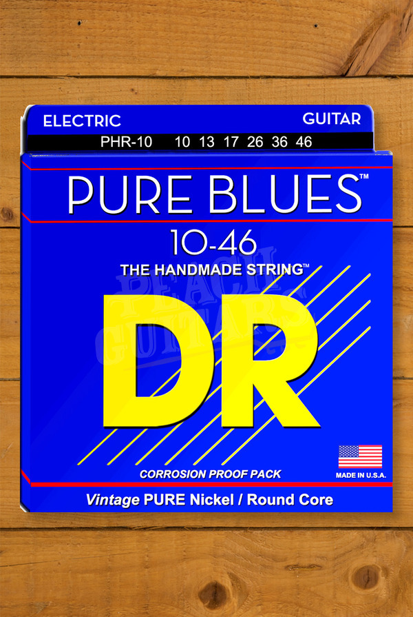 DR PURE BLUES - Pure Nickel Electric Guitar Strings | Medium 10-46
