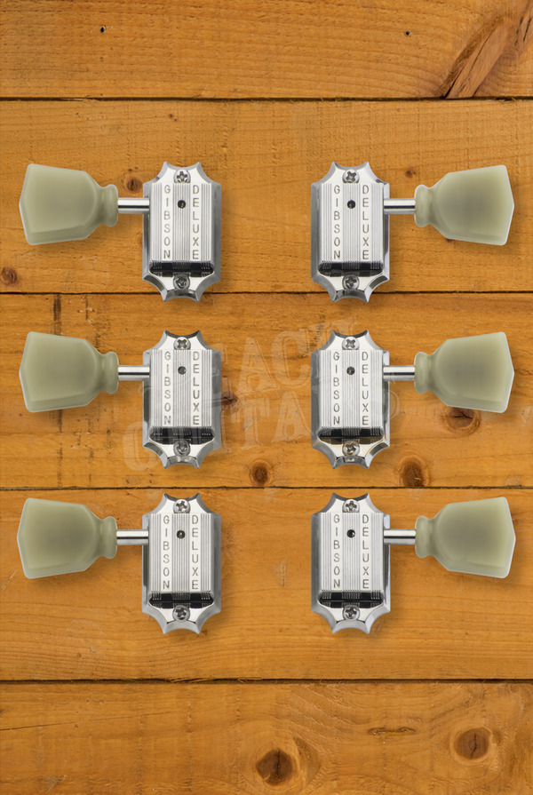 Gibson Deluxe Green Key Tuner Set (vintage nickel)