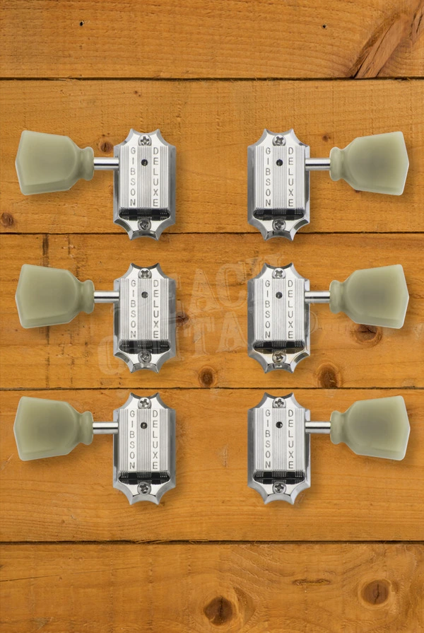 Gibson Deluxe Green Key Tuner Set - Vintage Nickel
