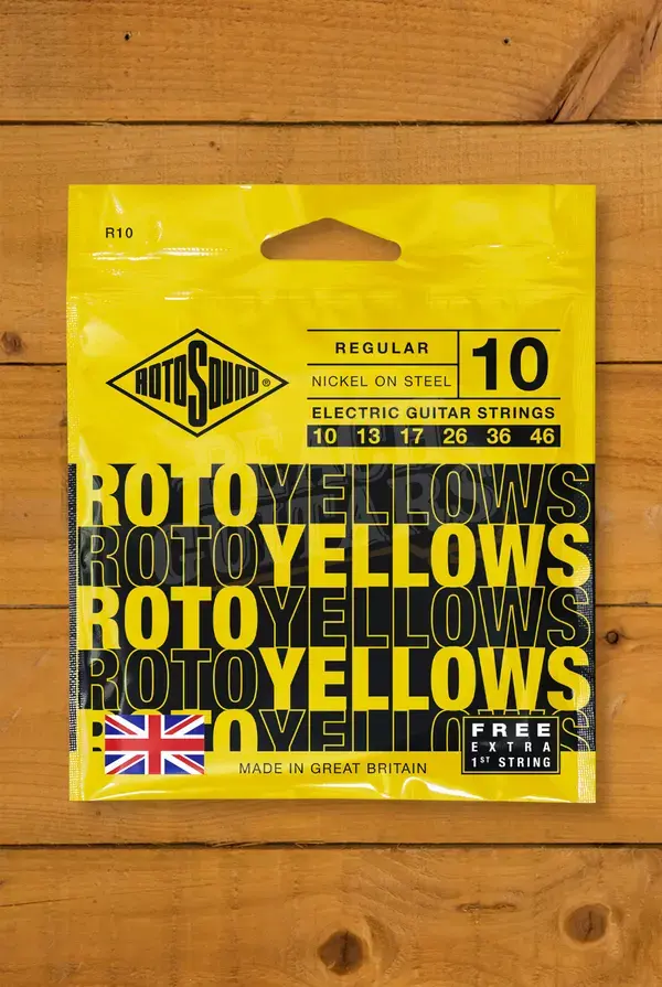 Rotosound R10 Roto Yellows - Nickel Electric Guitar Strings - Regular - 10-46