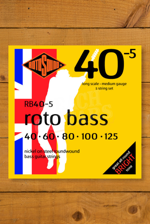 Rotosound RB40-5 | Roto Bass - Nickel - Long Scale - 5-String - 40-125