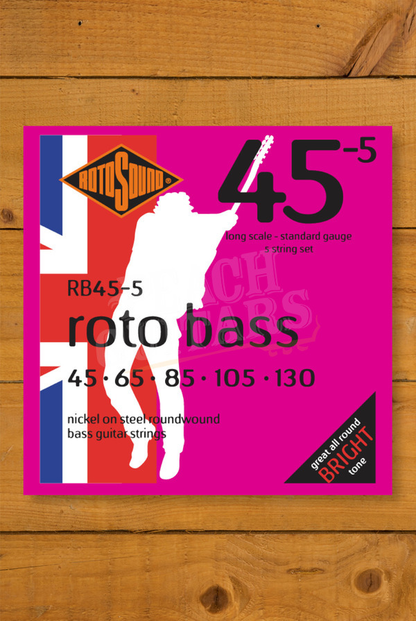 Rotosound RB45-5 | Roto Bass - Nickel - Long Scale - 5-String - 45-130