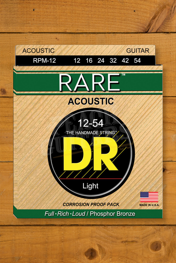 DR RARE - Phosphor Bronze Acoustic Guitar Strings | Light 12-54